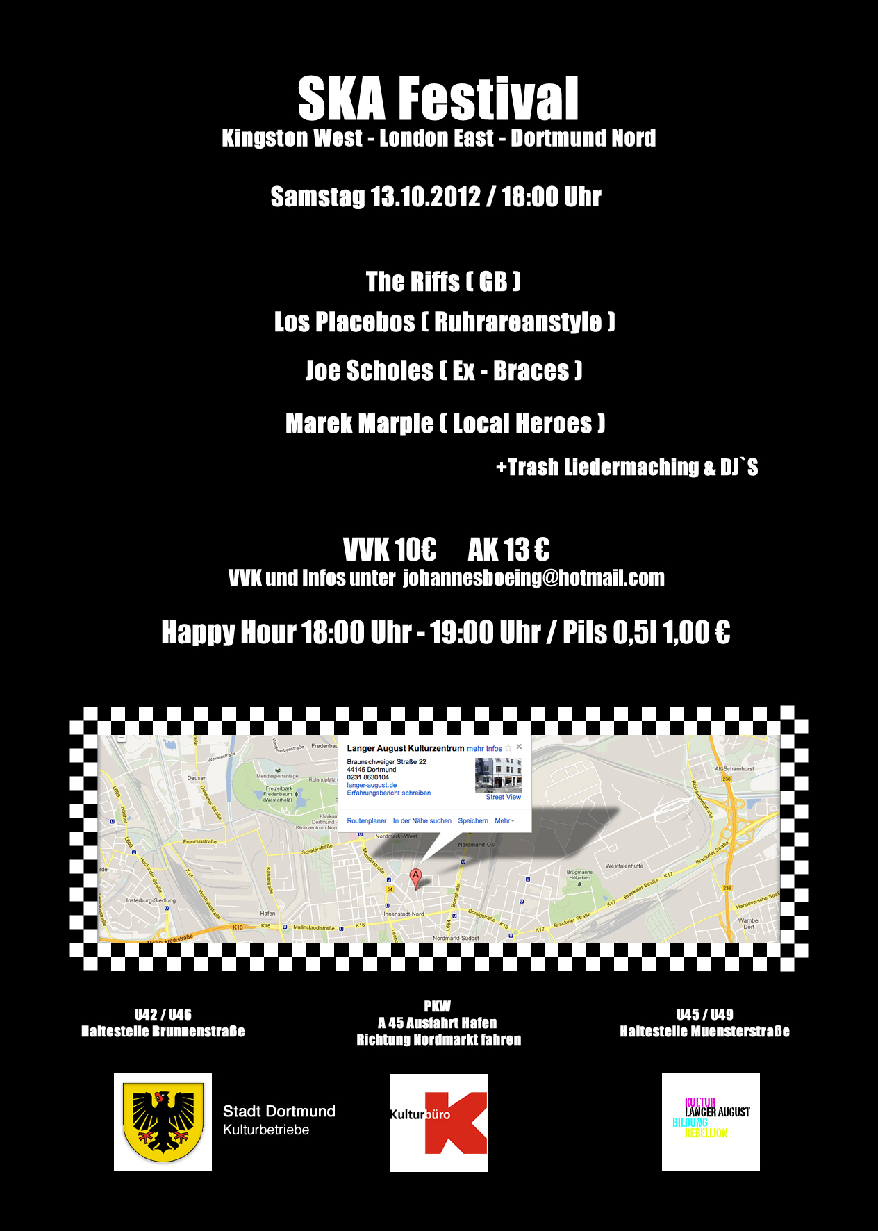 SKA-FESTIVAL – Kingston West – London East – Dortmund NordSa. 13.10.2012 18.00 Uhr
