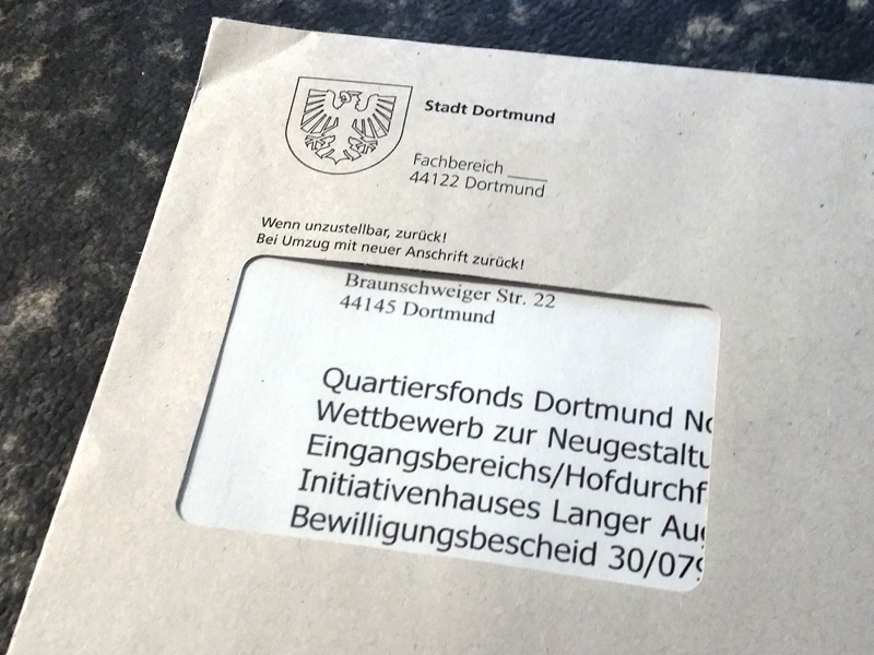 Der Bewilligungsbescheid ist eingetroffen