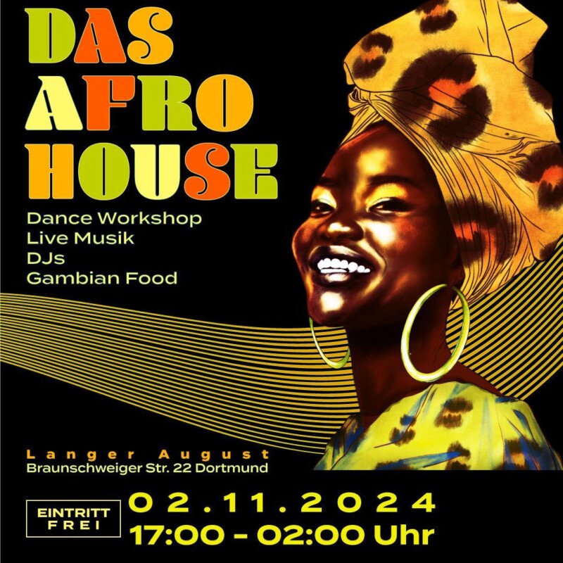 Konzert: Das AFRO HOUSE, Sa. 02.11.2024 – 20.00h