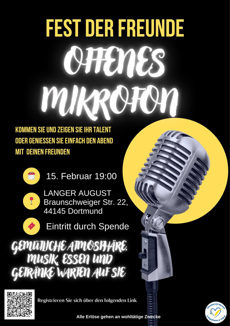 Offenes Mikrofon – Fest der Freunde<br>Sa. 15.02.2025 – 19.00h